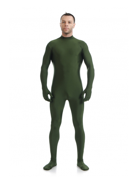 Army Green Back Zipper Spandex Zentai Suits