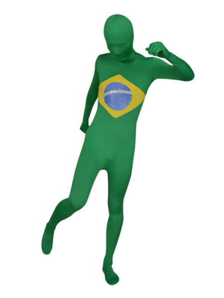 Brazil Flag Lycra Spandex Full Body Zentai Suit