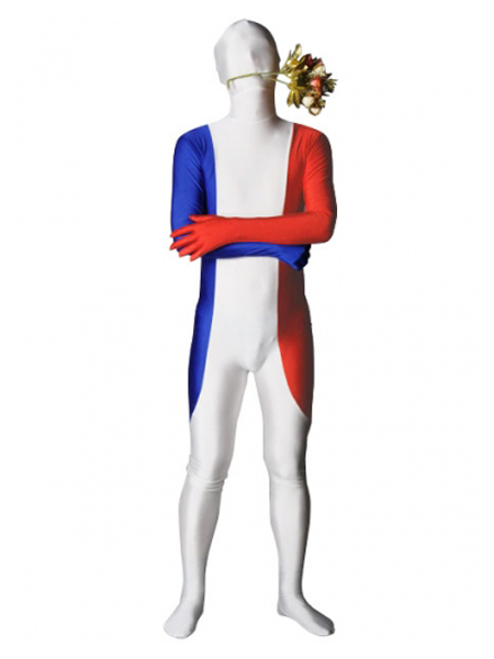 France Flag Lycra Spandex Full Body Zentai Suit