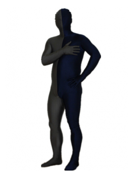 Navy Blue and Gray Tight Lycra Spandex Zentai Suits
