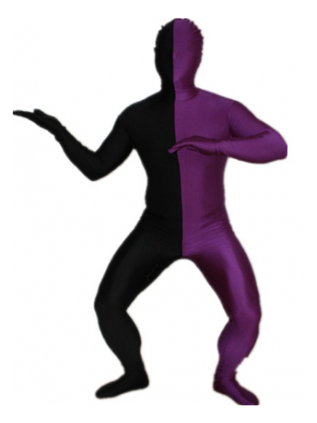 Purple and Black Tight Lycra Spandex Zentai Suits