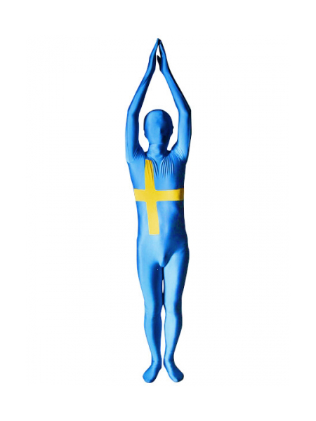 Sweden Flag Lycra Spandex Full Body Zentai Suit