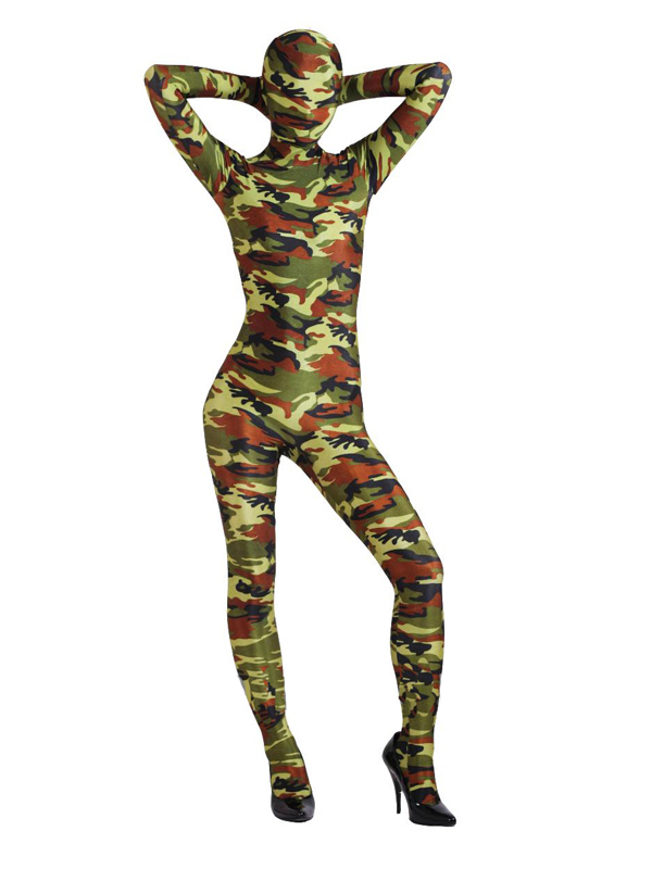 Army Camouflage Lycra Spandex Full body Zentai Suit