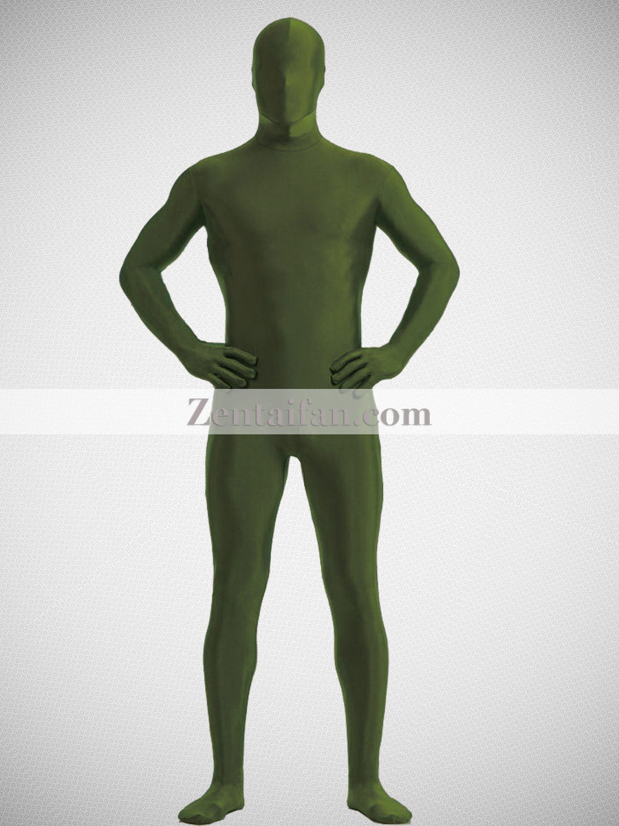 Army Green Unisex Spandex Zentai Suit