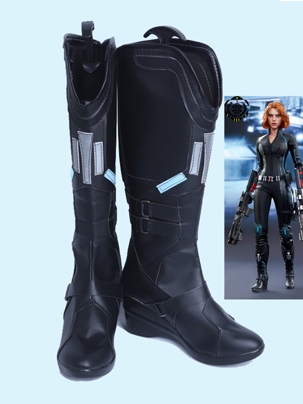Avengers: Age of Ultron Black Widow Female Black Cosplay Boots