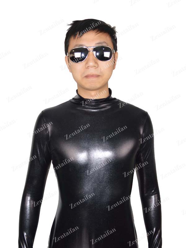 Black Metallic Zentai Suit No Head