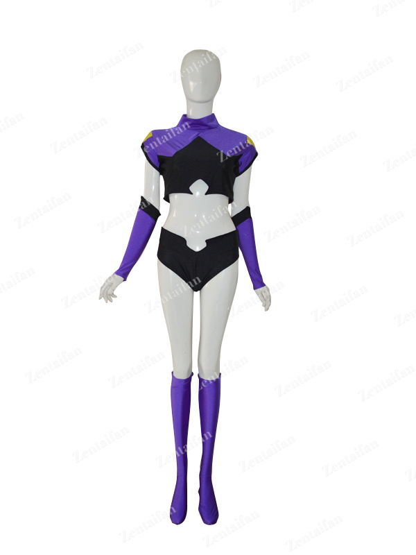 Black & Purple Custom Two-piece Female Superhero Costume