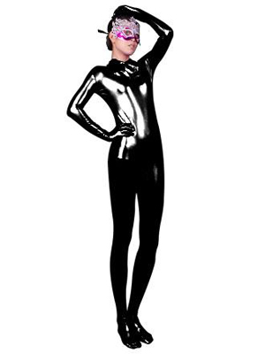 Black Sexy Full Body Metallic Zentai suit
