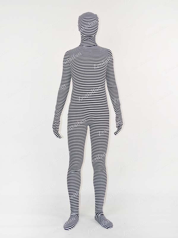 Black & White Stripes / Mummy Fullbody Zentai Suit