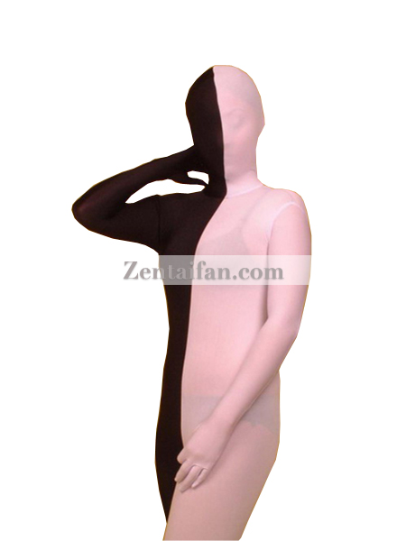 Black and Pink Spandex Unisex Zentai Suit