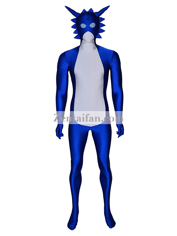 Blue Dinosaur Lycra Spandex Fullbody Animal Suit