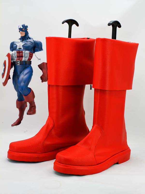 Captain America Marvel The Avenger Red Superhero Boots