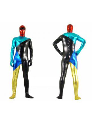 Chic Multicolor Shiny Metallic Unisex Zentai Suit