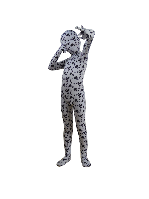Child Black White Spot Spandex Zentai suit
