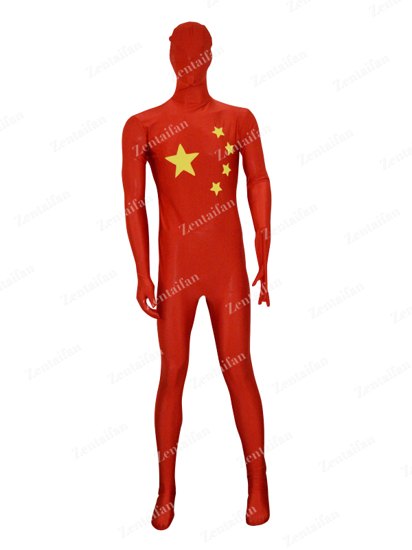 Chinese Flag Custom Spandex Fullbody Zentai Suit