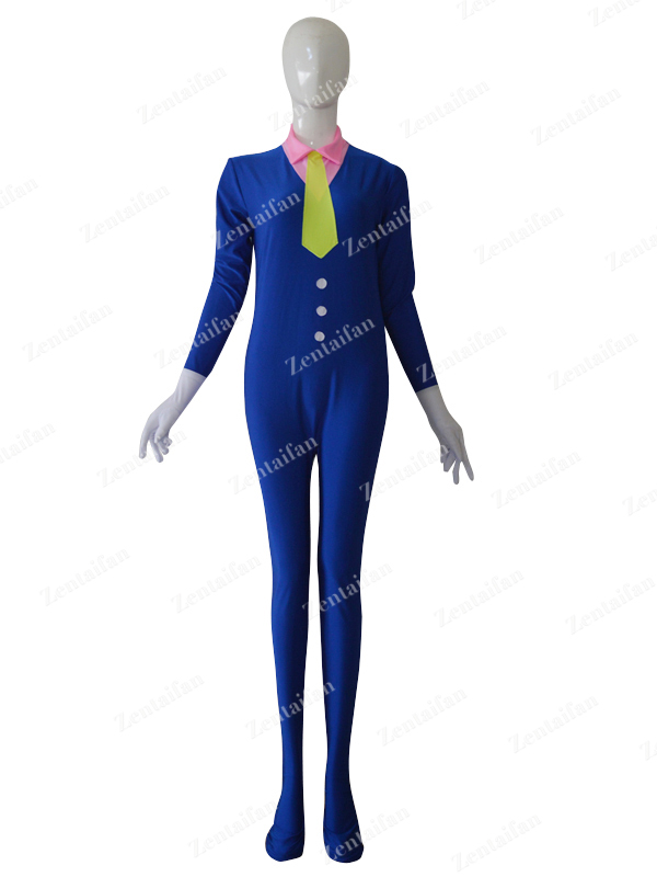 Custom Royal Blue Western Suit Style Fashion Tight Catsuit