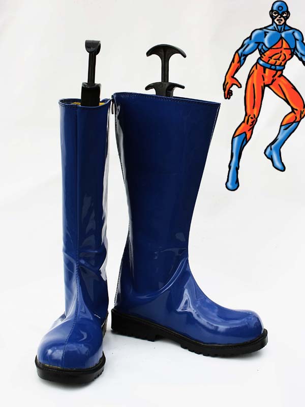 DC Comics Atom Blue Superhero Cosplay Boots