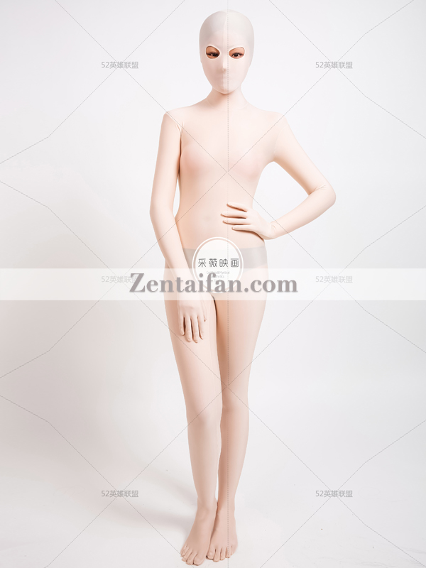 Flesh-color upgraded Spandex Full Body Zentai suit Add Toes