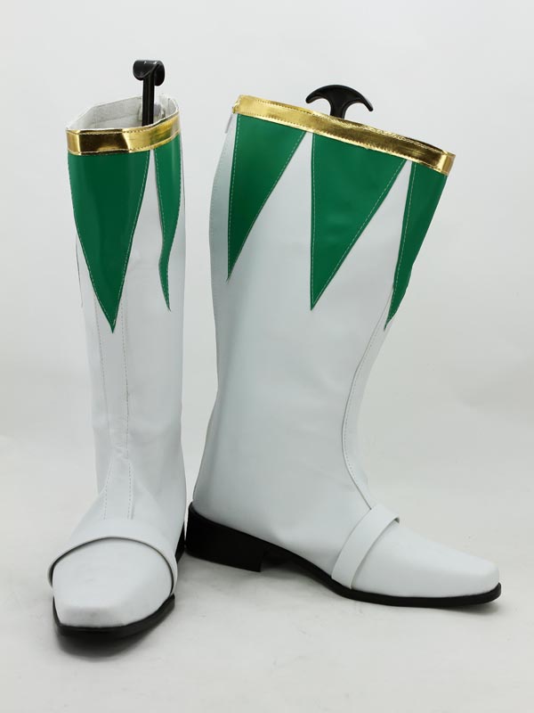 Green & White Dragon Ranger Zyuranger Superhero Boots