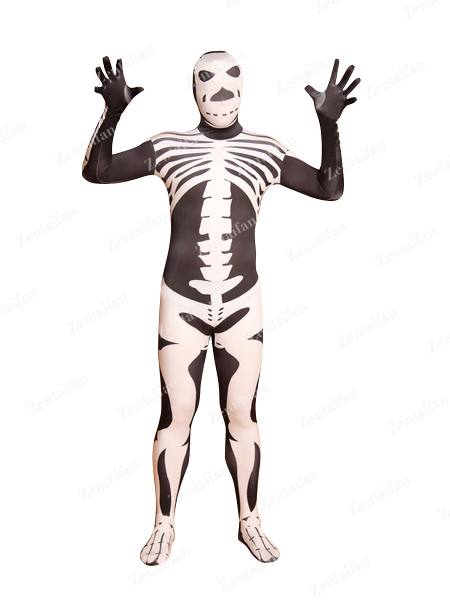 Halloween Skull Pattern Fullbody Zentai Suit