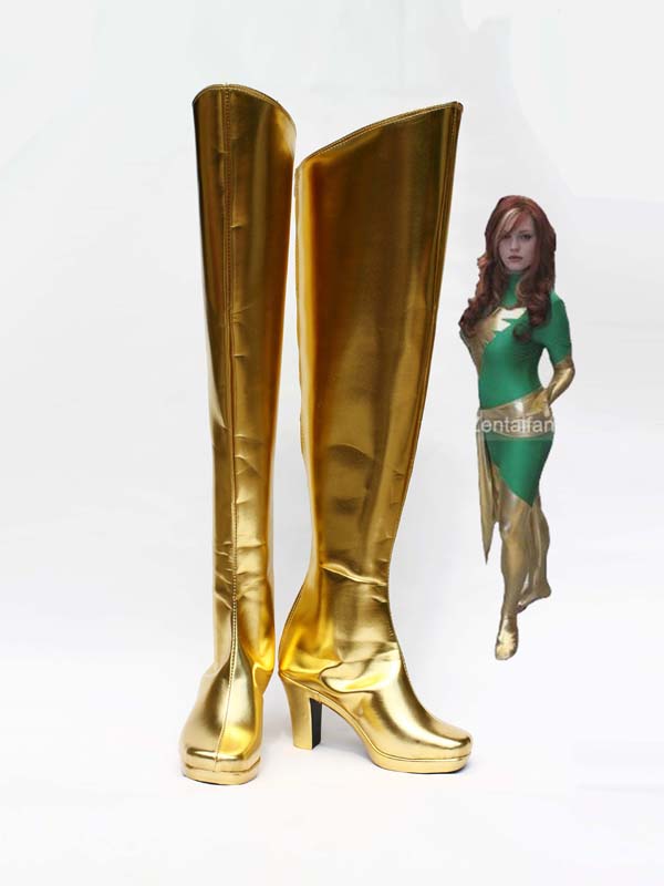 Light Golden X-men Phoenix Jean Grey Superhero Boots