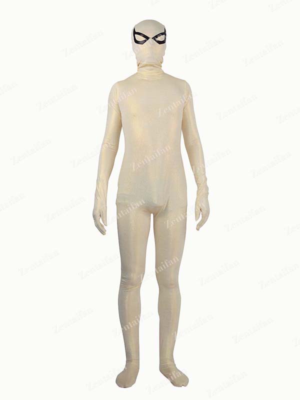 Light Yellow / Flesh Color Shiny Fullbody Zentai Suit
