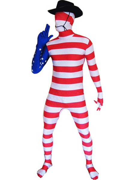 Lycra Spandex American Flag Design Zentai Costume