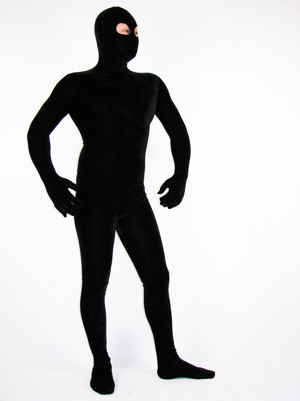 Open Eyes Black Lycra Spandex Full body Zentai suit