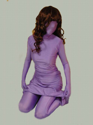 Violet Lycra Spandex fullbody zentai Dress and Pant
