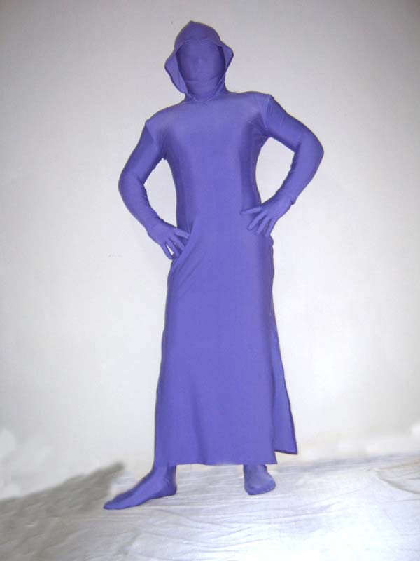 Purple Unicolor Lycra Spandex Zentai Dress