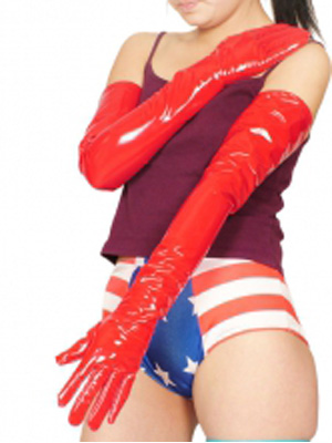 Red Sexy PVC Gloves