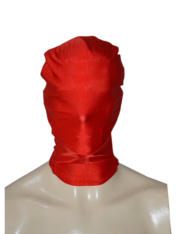 Red Unicolor Spandex Zentai Hood
