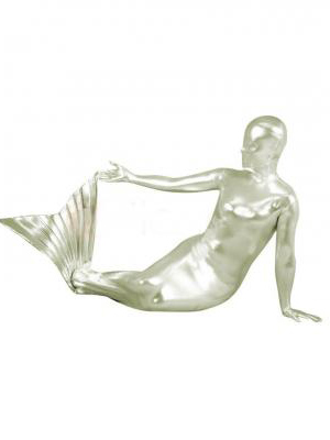 Sliver Shiny Metallic Mermaid Unisex Zentai Suit