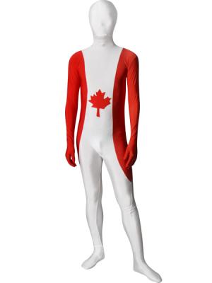 Spandex Canadian Flag Pattern Zentai Costume