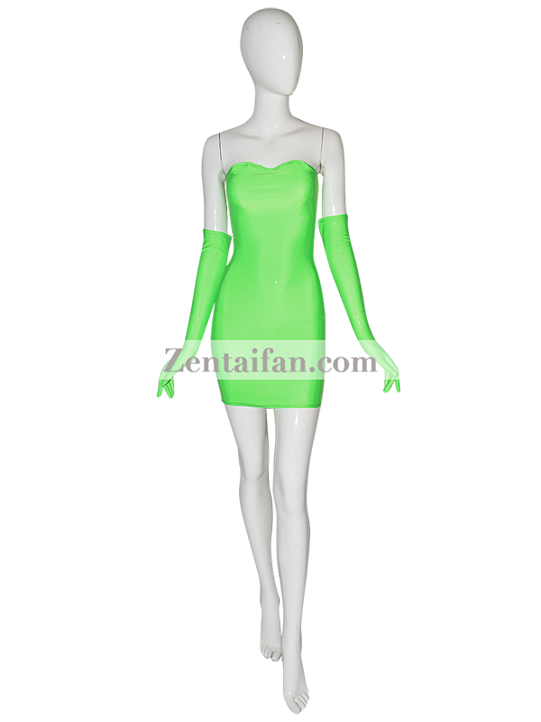 Unicolor Green Sexy Zentai Dress