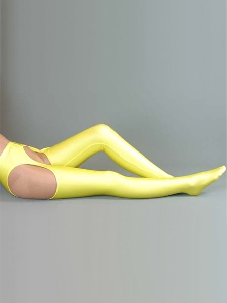 Yellow Sexy lycra spandex Stockings